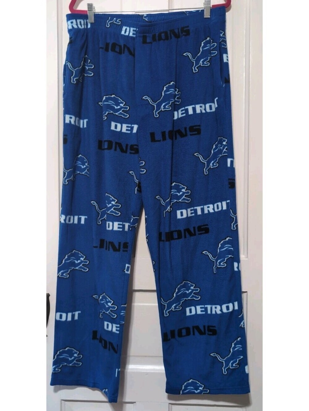 Detroit Lions NFL Sleepwear Fleece Pajama Lounge Pants Blue Men's XL(1398)B